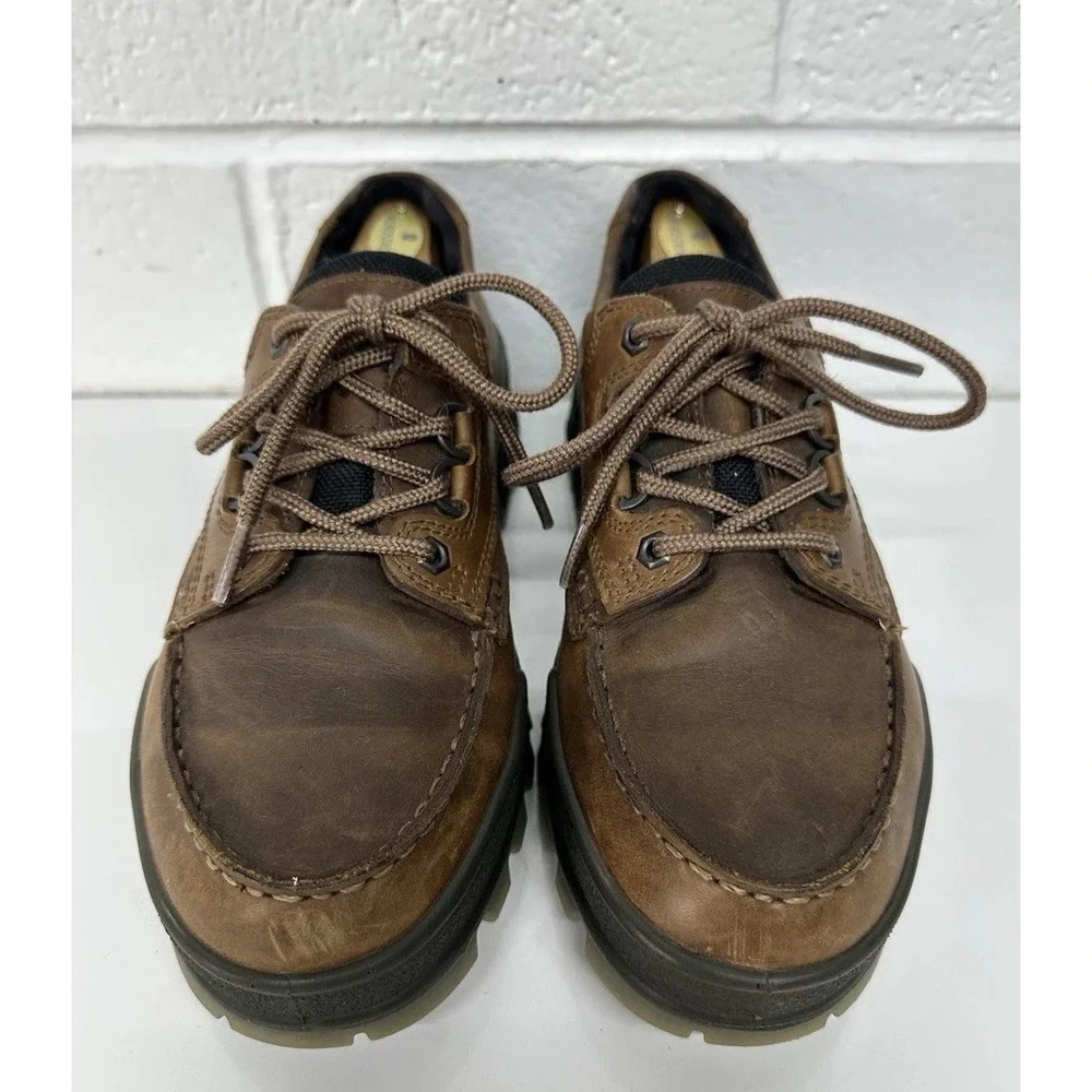 Ecco Track 25 Low‎ Goretex GTX Brown Leather Hiking Shoes Mens Size 41 US 7.5